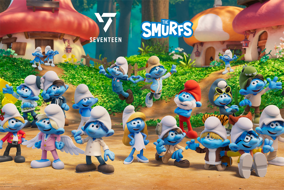 SEVENTEEN and The Smurfs Unite for Special God of Music Crossover Project